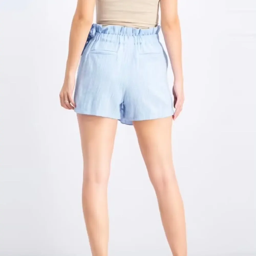 Misa Los Angeles Ania Skort Ruffle Shorts Medium Sky Blue 100% Cotton Preppy